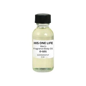 His One Life Men's Body Oil All Natural Aquatic Clean Citrus Woody Scent 1 oz